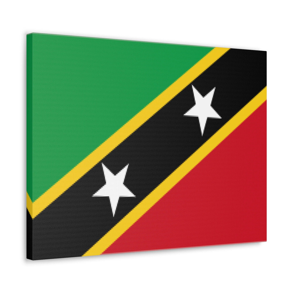 Saint Kitts and Nevis Country Flag Canvas Vibrant Wall Art Unframed Home Decor